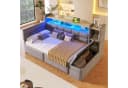 Flieks Daybett Polsterbett 90x190cm mit LED, Aufladen, 2 Schubladen und Polsterbank Bild 1
