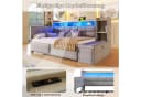Flieks Daybett Polsterbett 90x190cm mit LED, Aufladen, 2 Schubladen und Polsterbank Bild 3