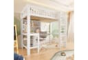 Flieks Hochbett Kinderbett Massivholz mit Schreibtisch und Stauraum Bild 4