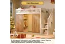 Flieks Hochbett Kinderbett 90x200cm mit LED-Beleuchtung und Stauraum Bild 5
