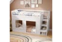 Flieks Hochbett Kinderbett Hausbett 90x200cm mit Stauraumtreppe Bild 1