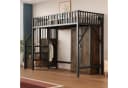 Flieks Hochbett Metallbett 90x200cm mit Kleiderschrank, Schublade und Stauraumtreppe Bild 1