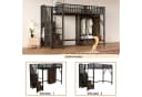 Flieks Hochbett Metallbett 90x200cm mit Kleiderschrank, Schublade und Stauraumtreppe Bild 3