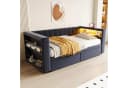 Flieks Daybett Polsterbett Schlafsofa 90x190cm mit LED, Steckdose und 2 Schubladen Bild 1