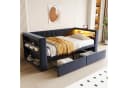 Flieks Daybett Polsterbett Schlafsofa 90x190cm mit LED, Steckdose und 2 Schubladen Bild 2