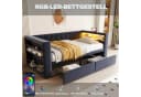 Flieks Daybett Polsterbett Schlafsofa 90x190cm mit LED, Steckdose und 2 Schubladen Bild 4