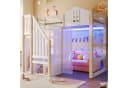 Flieks Kinderbett Hausbett mit LED und Stauraumtreppe Bild 1
