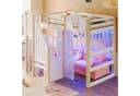 Flieks Kinderbett Hausbett mit LED und Stauraumtreppe Bild 4