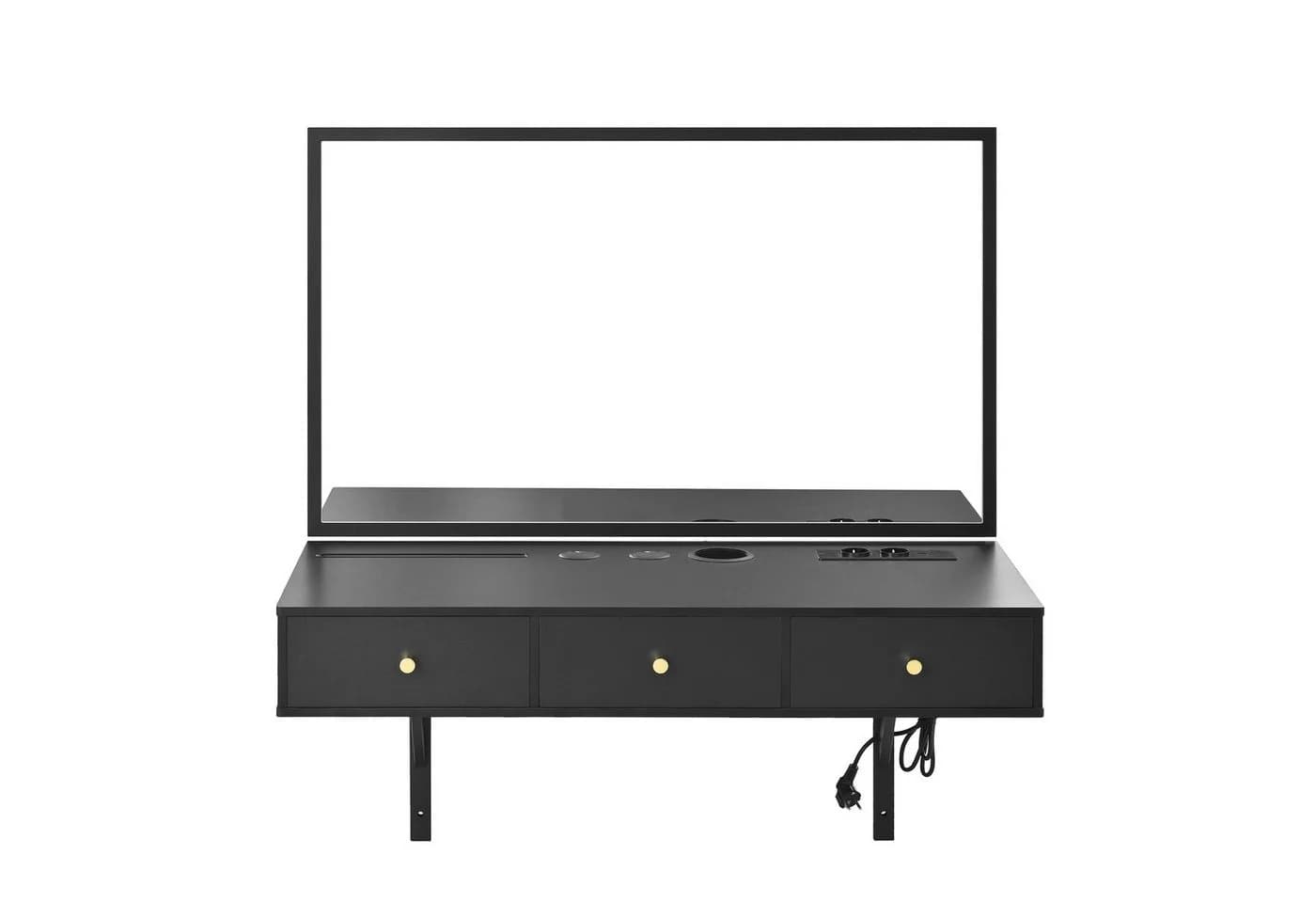 Flieks Schminktisch Hängender 100x45x105cm mit Spiegel, Schublade, Steckdosen - Bild 5