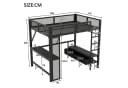 Flieks Hochbett Metallbett 140x200cm mit Schreibtisch und Schubladen Bild 5
