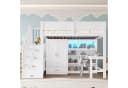 Flieks Hochbett Kinderbett 90x200cm mit Schreibtisch und Stauraum Bild 1