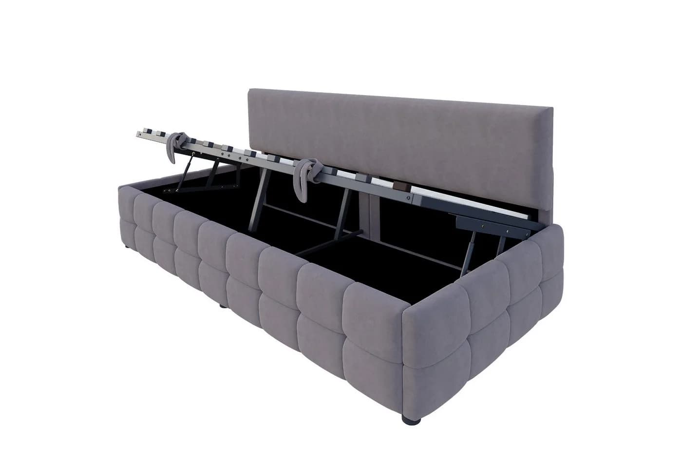 Flieks Daybett Hydraulisches Polsterbett Schlafsofa 90x200cm mit Stauraum Lattenrost - Bild 5