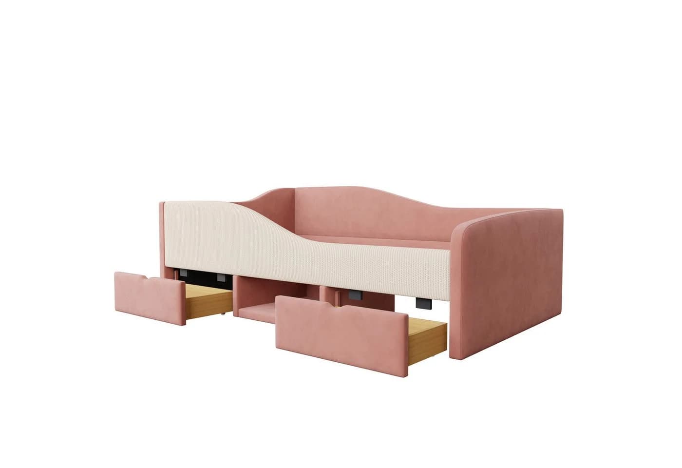 Flieks Kinderbett Einzelbett 90x190cm mit 2 Schubladen und offenem Staufach - Bild 4