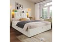 Flieks Polsterbett 90x200 mit Stauraum, USB & LED Beige Bild 1