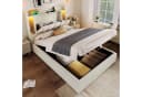 Flieks Polsterbett 90x200 mit Stauraum, USB & LED Beige Bild 2