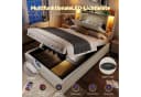 Flieks Polsterbett 90x200 mit Stauraum, USB & LED Beige Bild 4