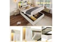 Flieks Polsterbett 90x200 mit Stauraum, USB & LED Beige Bild 5