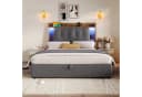 Flieks Polsterbett 90x200 Grau mit Stauraumkopfteil, USB, LED & Hydraulik Bild 3