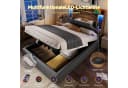 Flieks Polsterbett 90x200 Grau mit Stauraumkopfteil, USB, LED & Hydraulik Bild 4