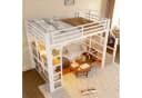 Flieks Hochbett Metallbett mit LED-Leiste, Regalen und Treppe Bild 4