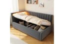 Flieks Daybett Polsterbett Schlafsofa Einzelbett 90x200cm mit hydraulischem Stauraum Bild 2
