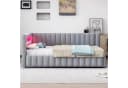 Flieks Polsterbett mit LED & USB grau Samt Bild 1