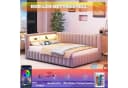 Flieks Polsterbett mit LED & USB grau Samt Bild 3