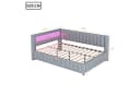 Flieks Polsterbett mit LED & USB grau Samt Bild 5