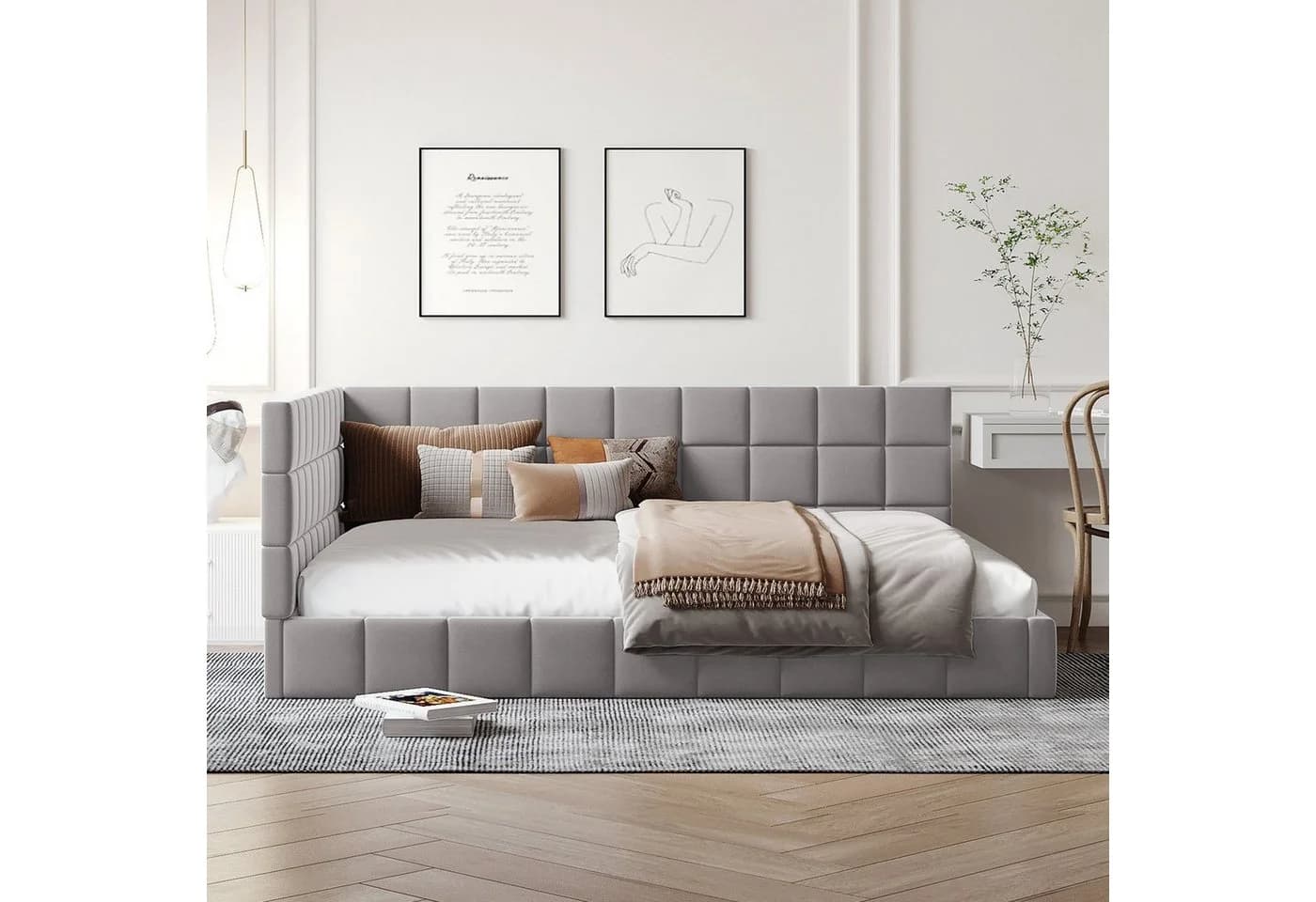 Flieks Polsterbett Samt Daybett Tagesbett Schlafsofa 140x200cm