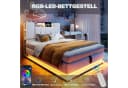 Flieks Polsterbett Hydraulisches Stauraumbett Kinderbett 90x200cm mit LED und Aufladen Bild 4