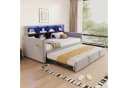 Flieks Daybett LED Polsterbett 90/180x190cm mit Ausziehbett und Staufächern Bild 2