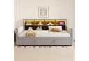 Flieks Daybett LED Polsterbett 90/180x190cm mit Ausziehbett und Staufächern Bild 3