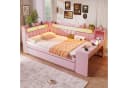 Flieks Daybett Polsterbett 140x200cm mit Ausziehbett 90x190cm USB LED Schreibtisch Bild 1