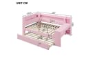 Flieks Daybett Polsterbett 140x200cm mit Ausziehbett 90x190cm USB LED Schreibtisch Bild 5