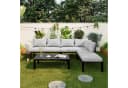 Merax Gartenlounge-Set 6-Sitzer Grau Modular Bild 3
