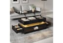 Merax Couchtisch hochglanz Schwarz mit LED-Beleuchtung & Steckdose Bild 2