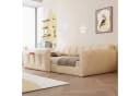 Flieks Polsterbett mit Stauraumtasche und Samtbezug Beige Bild 1