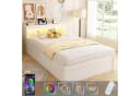 Flieks Massivholzbett Daybett 90x200cm Weiß mit LED & Stauraum Bild 4