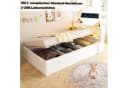Flieks Massivholzbett Daybett 90x200cm Weiß mit LED & Stauraum Bild 5
