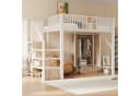 Flieks Hochbett Metall 140x200 mit Kleiderschrank & Stauraumtreppe Bild 2