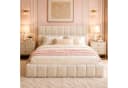Flieks Polsterbett 140x190 Beige Samt Bild 1
