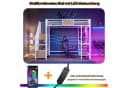Flieks Hochbett Metall 90x200 mit Schreibtisch Stauraumtreppe LED Bild 4