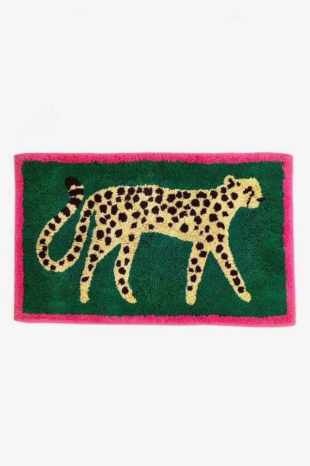 Next Badematte Gepard-Animal-Print Grün/Rosa Baumwolle - Bild 2