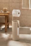 Next Toilettenpapierhalter Gerippt Beige Metall Kunstharz Bild 2