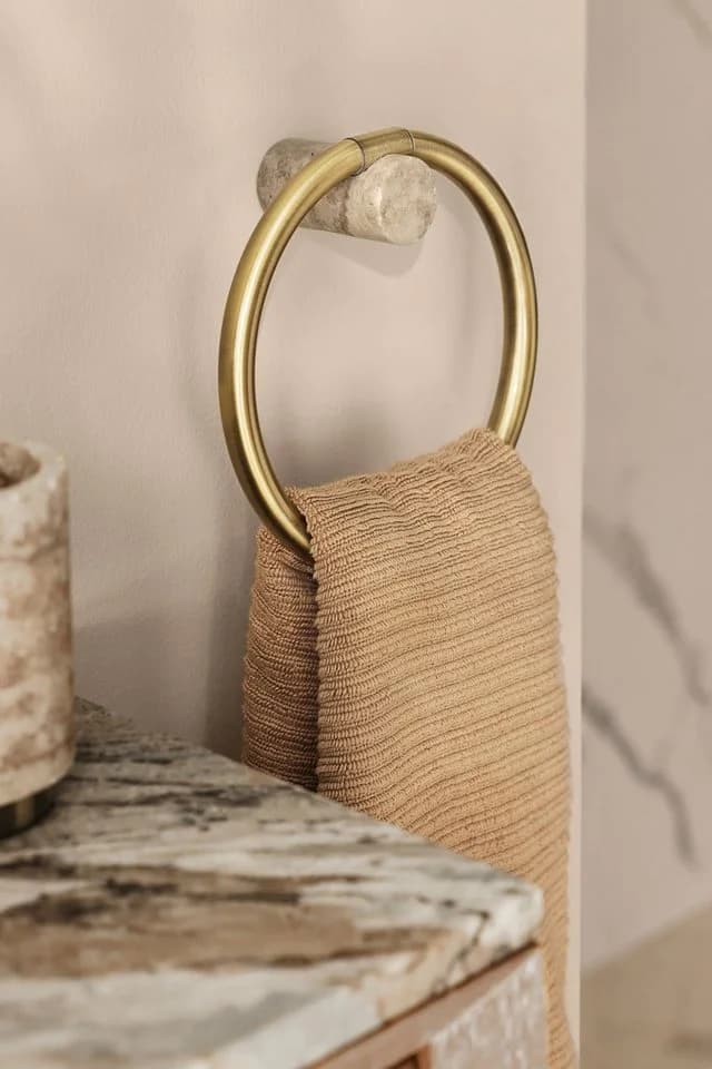 Next Handtuchring N Premium Handtuchring Goldfarben Marmor Edelstahl