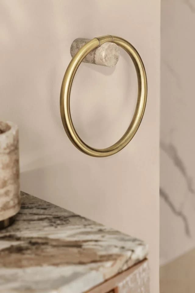 Next Handtuchring N Premium Handtuchring Goldfarben Marmor Edelstahl - Bild 4