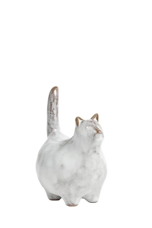 Next Ringhalter Katze Chester Grau Steingut - Bild 2