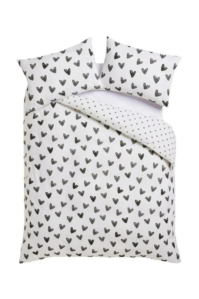 Next Bett-Set Wendbar mit Herzmotiv Schwarz/Weiß Baumwolle Polyester - Bild 2