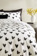 Next Bett-Set Wendbar mit Herzmotiv Schwarz/Weiß Baumwolle Polyester Bild 3