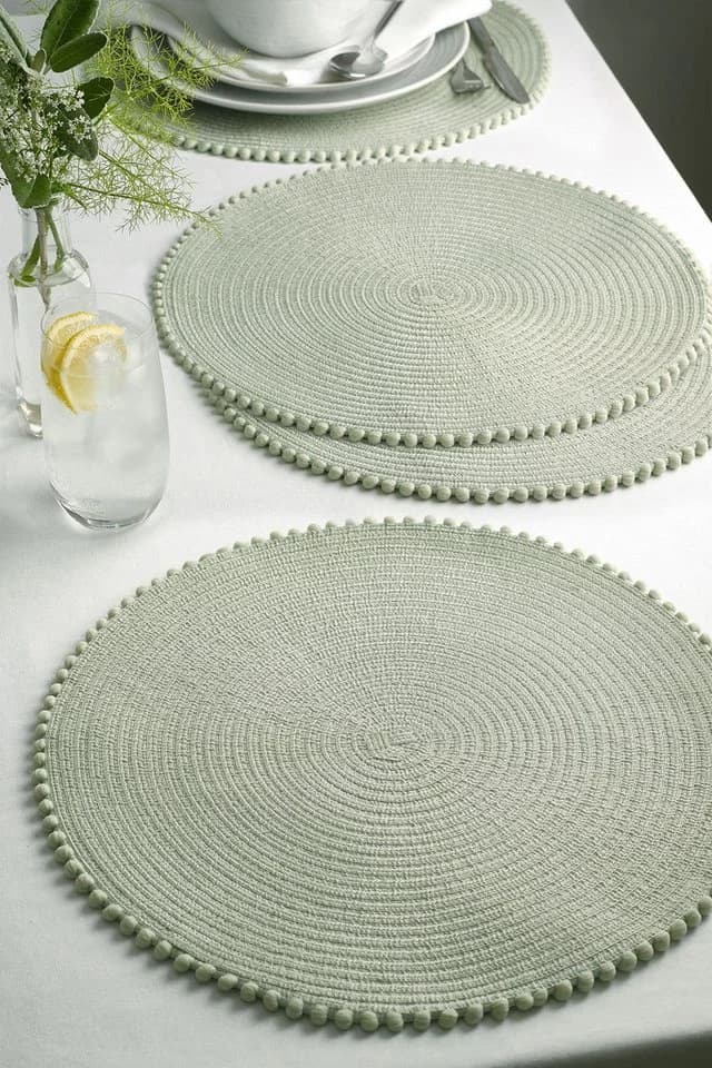 Next Platzset mit Bommeln 4er-Set Sage Green